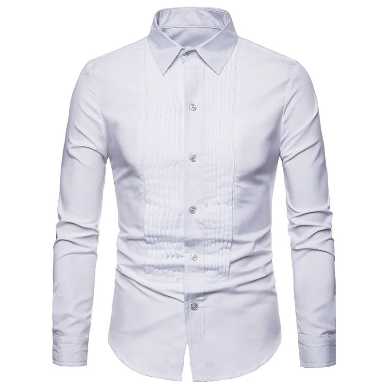 Long Sleeve Dress Shirts Camisa Masculina