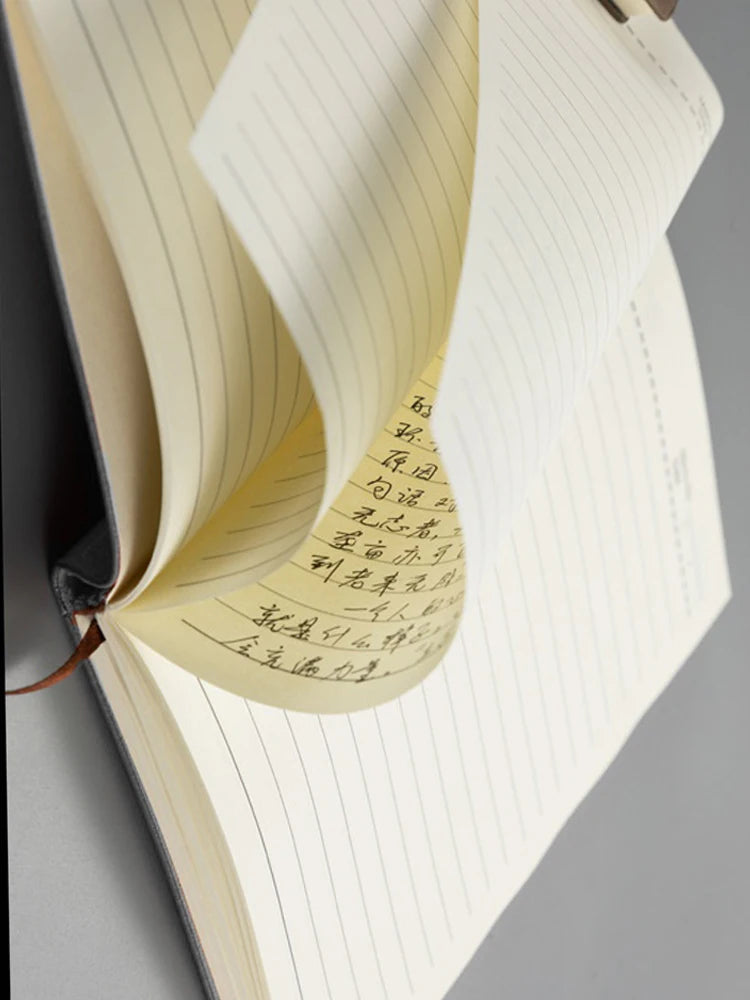 200 Pages A6 Notebook College Student Notepad Office High-end Pu Leather Work Conference Record Book Horizontal/Blank/Grid