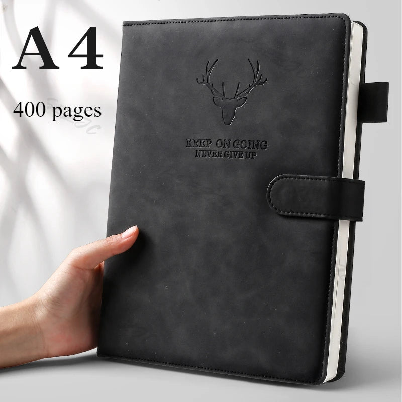 A4 Notebook Ultra-thick Thickened Notepad Business Soft Leather Work Meeting Record Book Office Diary Sketchbook Students Cute