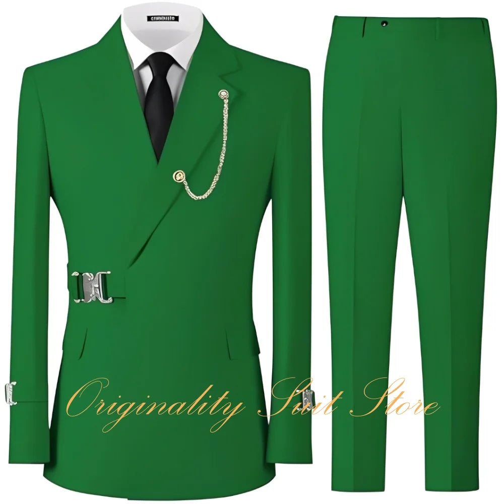 Formal Men's Suits 2 Piece Slim Fit Blazer Pants Suits for Men Wedding Tuxedo Casual Business Men Suit Set