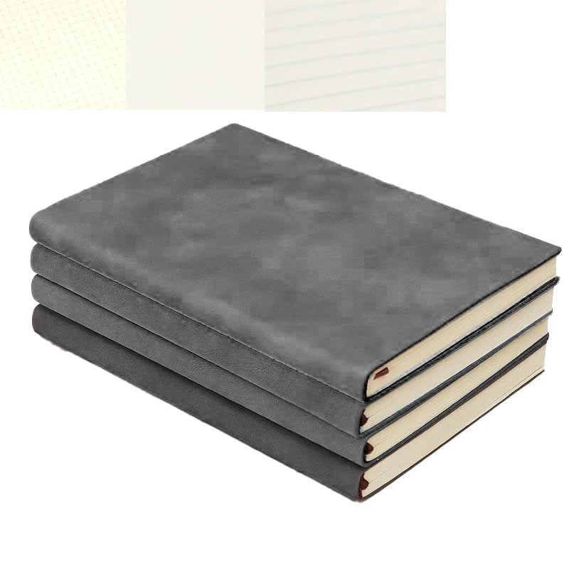 200 Pages A6 Notebook College Student Notepad Office High-end Pu Leather Work Conference Record Book Horizontal/Blank/Grid