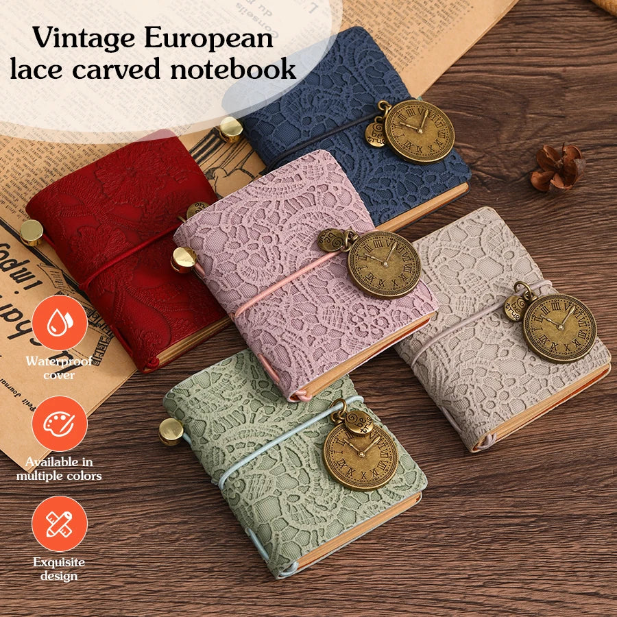 Mini notebook Traveler's manual Retro Leather style book Applicable to hang Decoration Diary book notepad 120 page