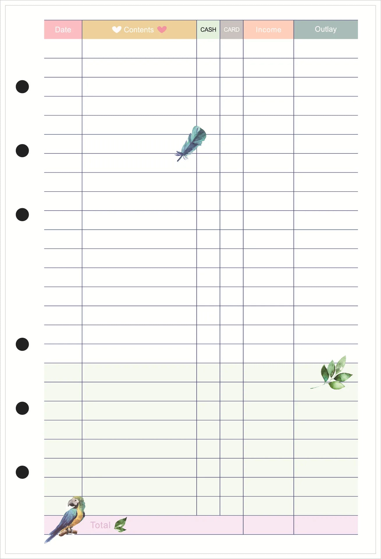 A5A6A7 45 Sheets Kawaii Loose Leaf Notebook Paper Refill Spiral Binder Index Inner PagesGrid Line Point Planner Sketchbook
