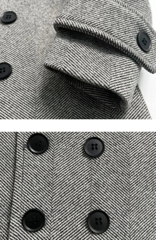 Handsome Boys British Style Winter Wool Long Coat 3-15Y