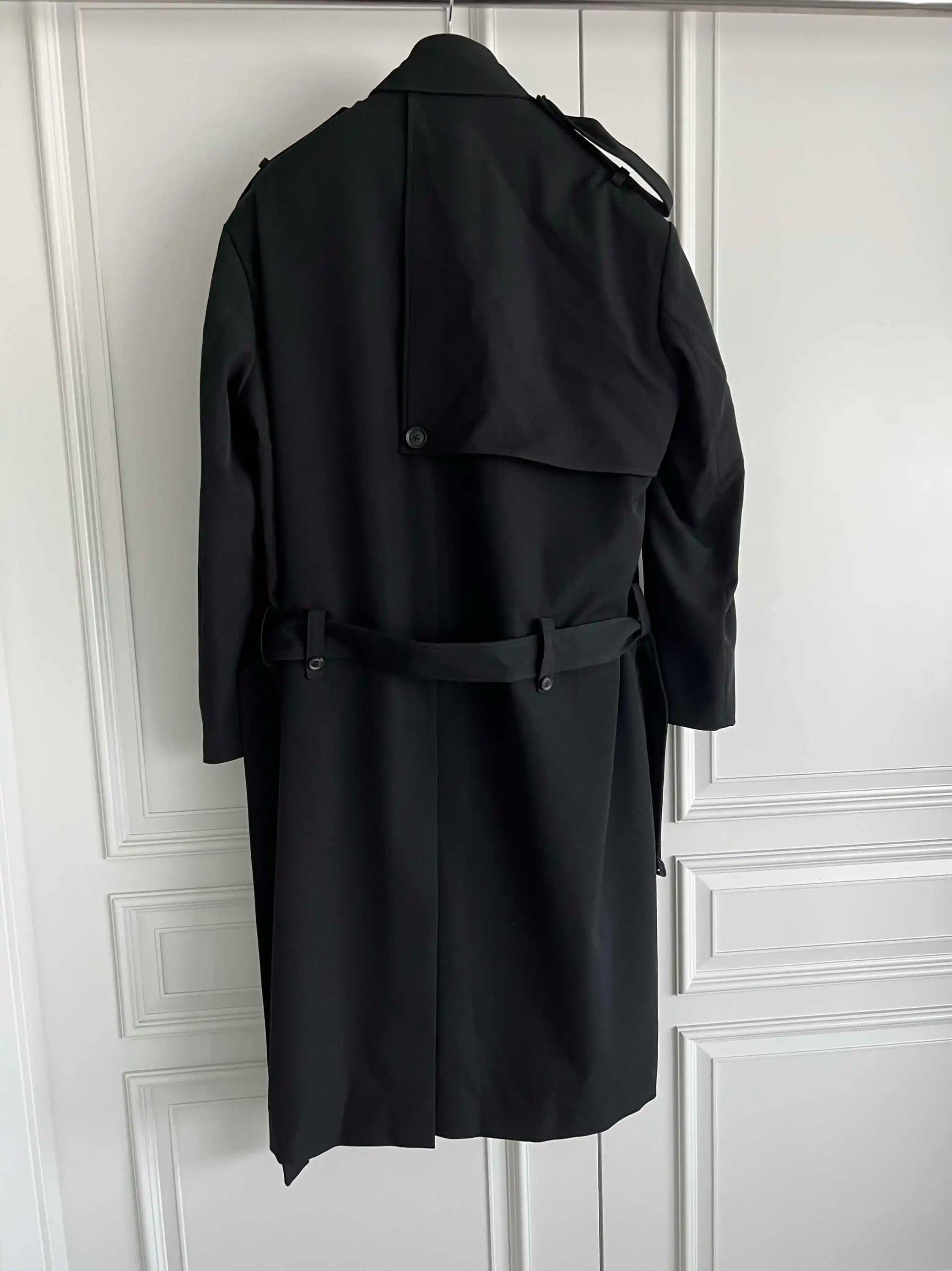 TOP-YAMAMOTO original design black wool coat