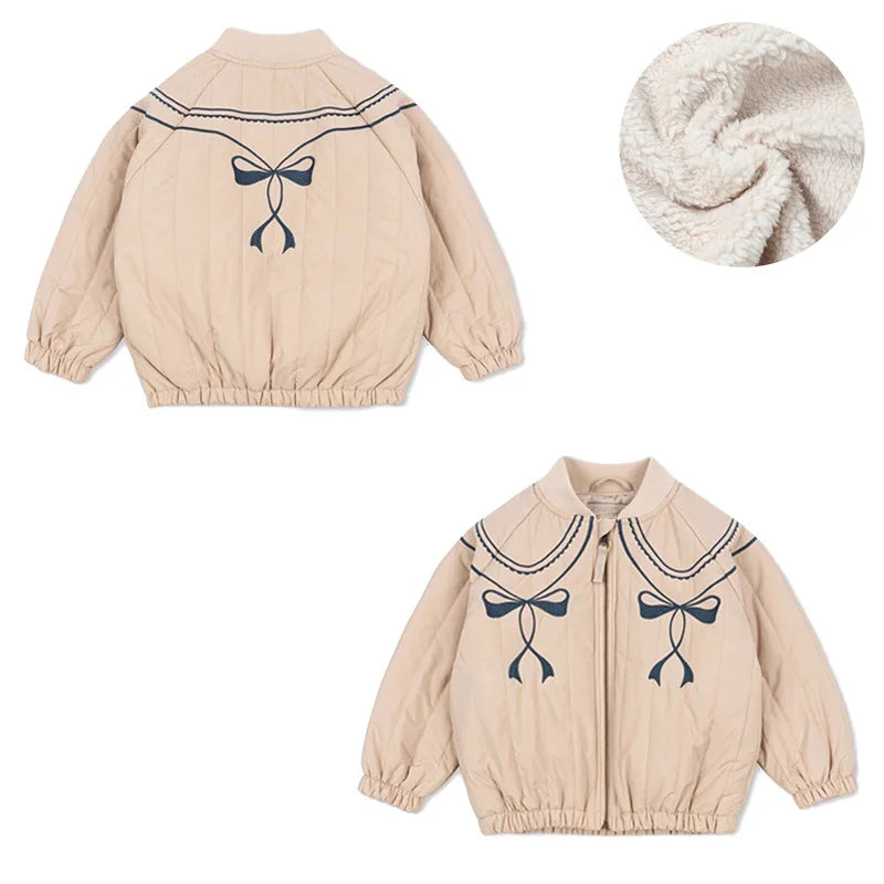 Children's coats embroidered sequined thickened wool jacket