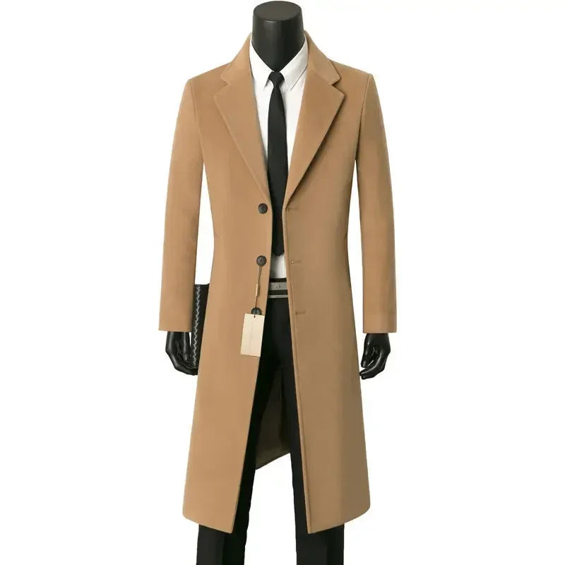 Medium Length Woolen Coat, Business Casual