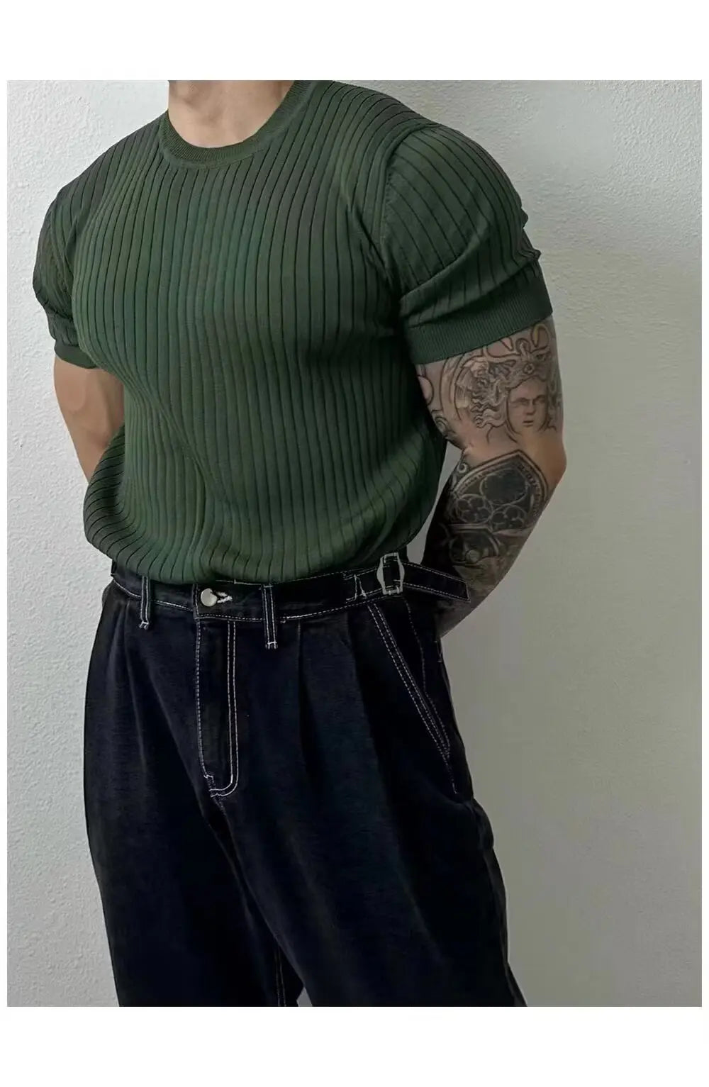 Men Quick-Drying Elastic Short Sleeve Gym T-Shirts