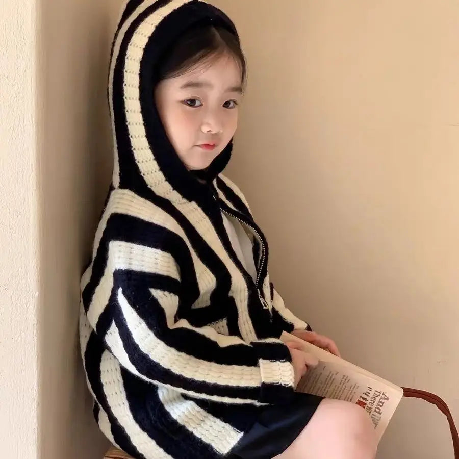 Knitting Cardigan Hooded Tide Simple