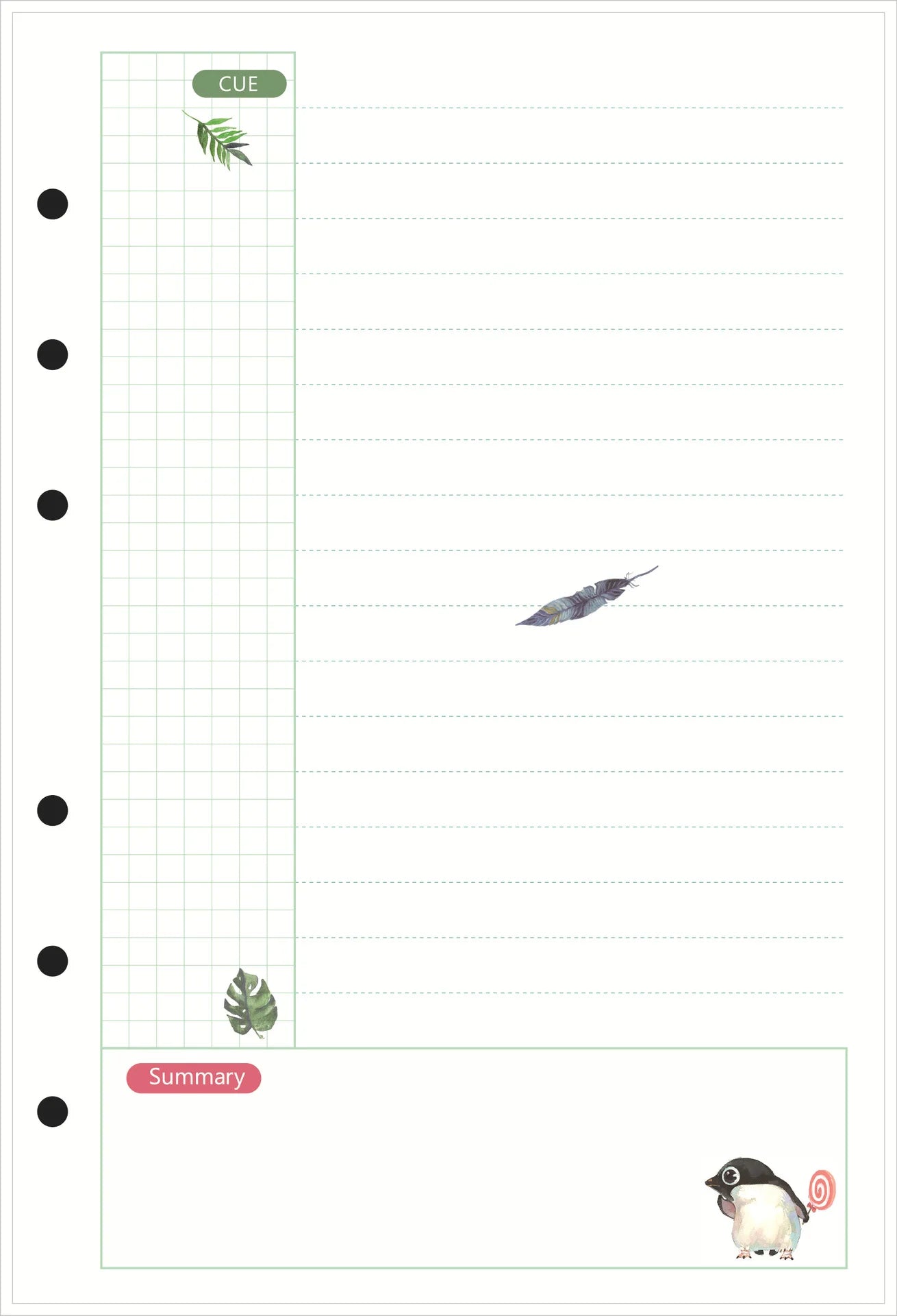 A5A6A7 45 Sheets Kawaii Loose Leaf Notebook Paper Refill Spiral Binder Index Inner PagesGrid Line Point Planner Sketchbook