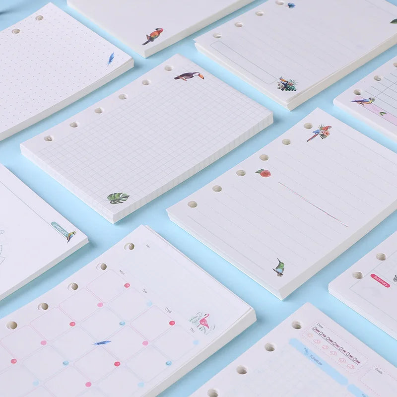 A5A6A7 45 Sheets Kawaii Loose Leaf Notebook Paper Refill Spiral Binder Index Inner PagesGrid Line Point Planner Sketchbook