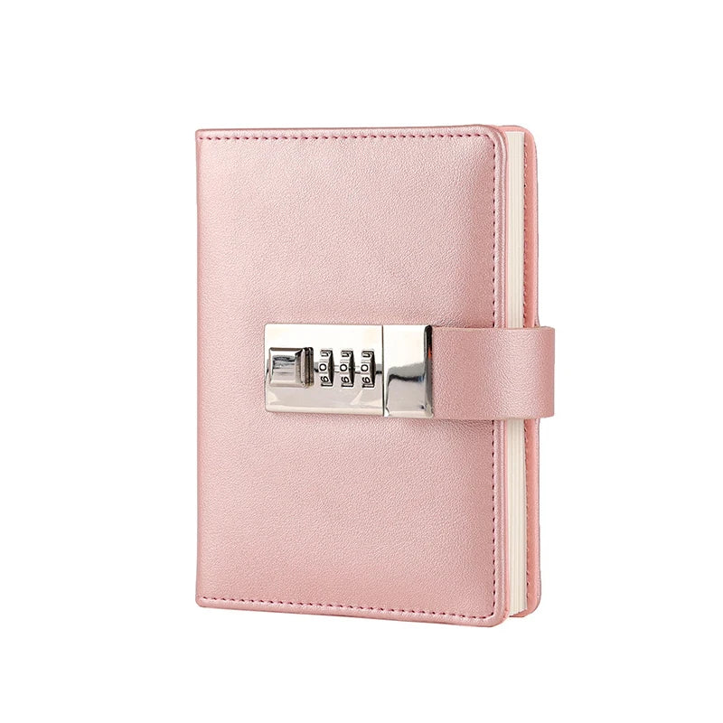 Code Diary Book With Lock PU Notepad Agenda Planner Handmade Handaccount Book Journal Travel Notebook