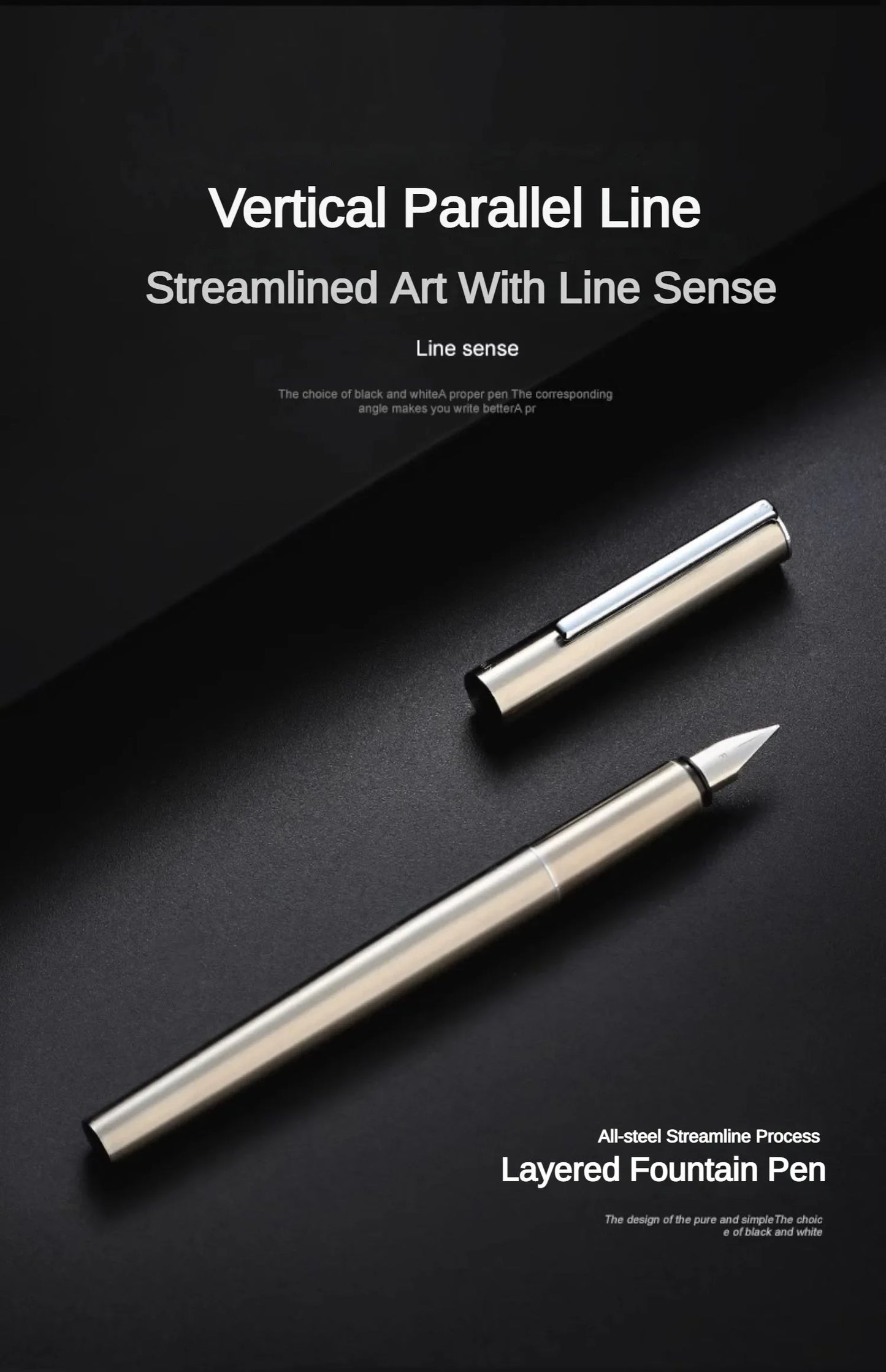 Jinhao 35 Fountain Pen All Steel Luxury Quality EF/ F Nib Calligraphy Writing Pen Stationery Business Office School Supplies