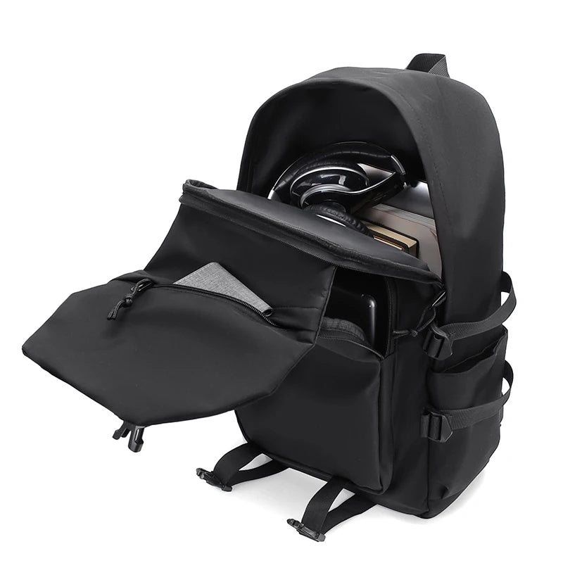 Simple solid color backpack, travel backpack, plenty of storage space, very suitable for commuting, school, work and going out.