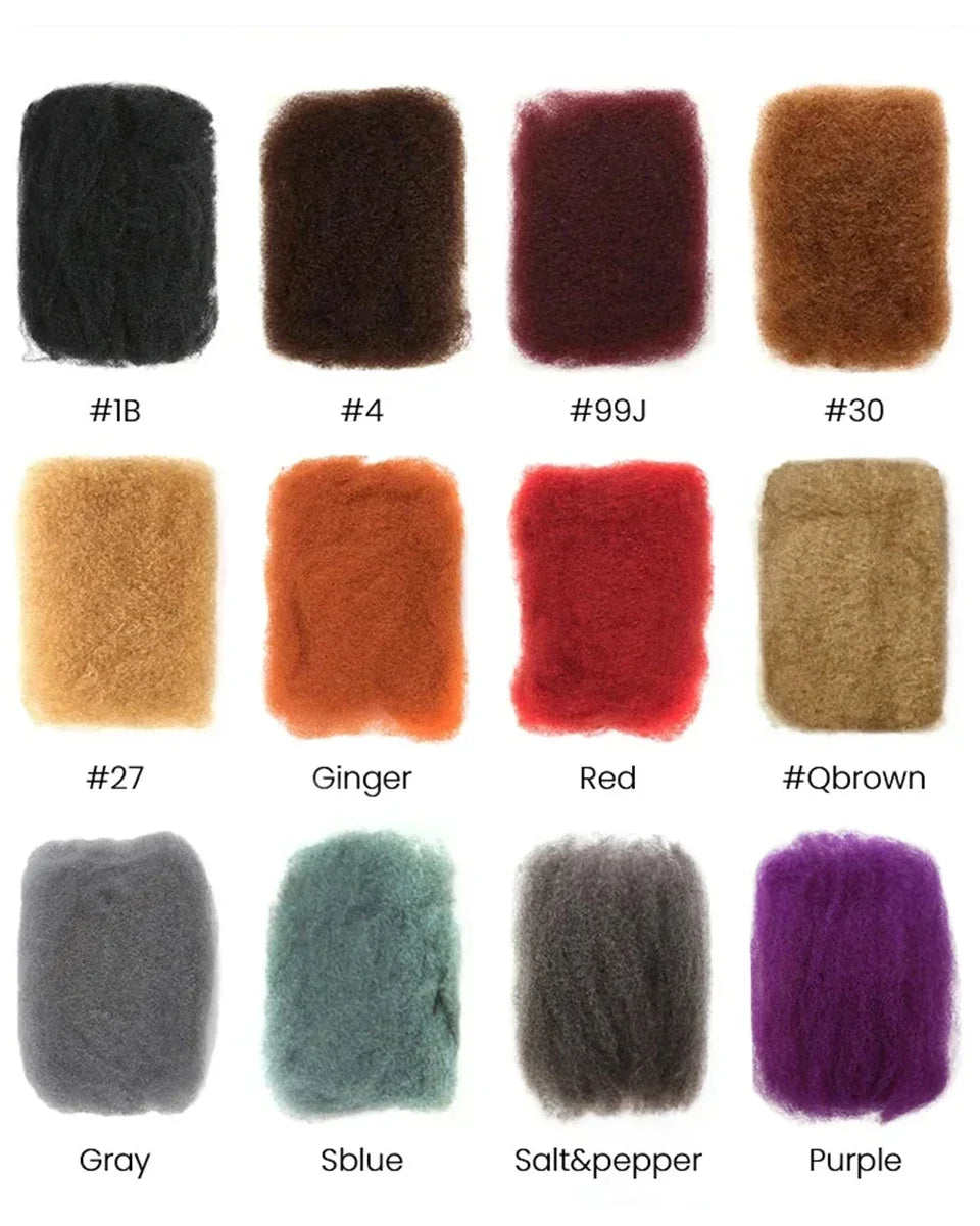 Best Quality QVR Afro Kinky Bulk Hair for Dreadlocks Affordable Sale Top Tight Kinkys for Loc Repair Twist Braiding 1 Pack 50g