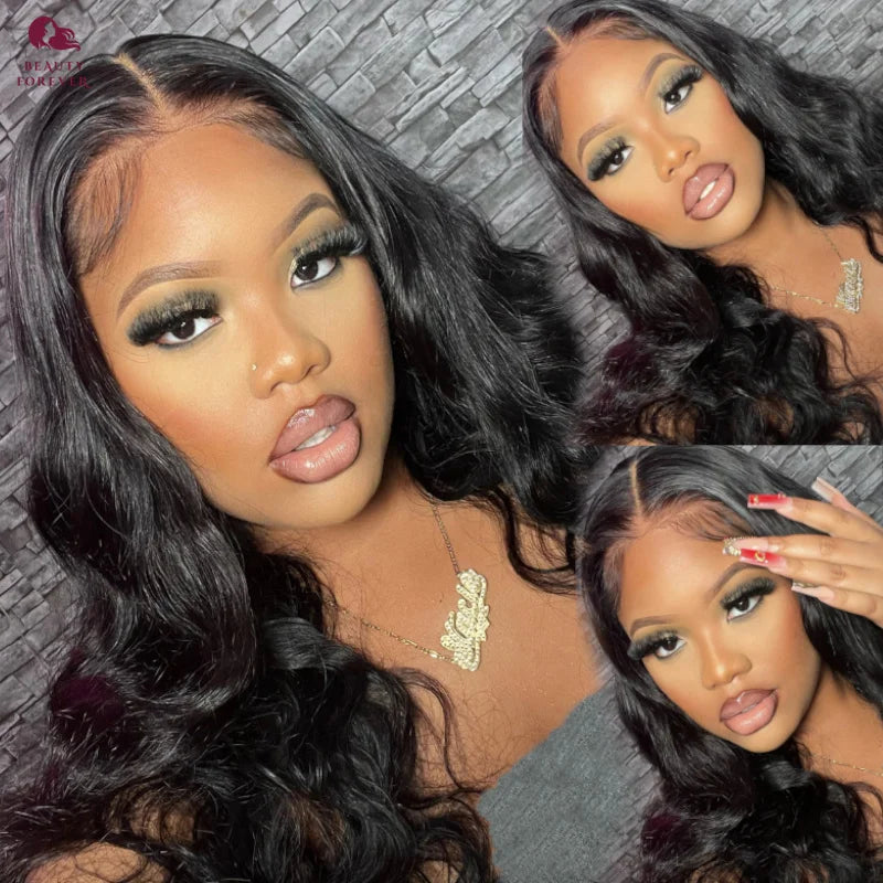Beautyforever 13x4 Elastic Drawstring Glueless Wig Human Hair 3D Body Wave Bye Bye Knots Wear and Go Glueless Lace Front Wig