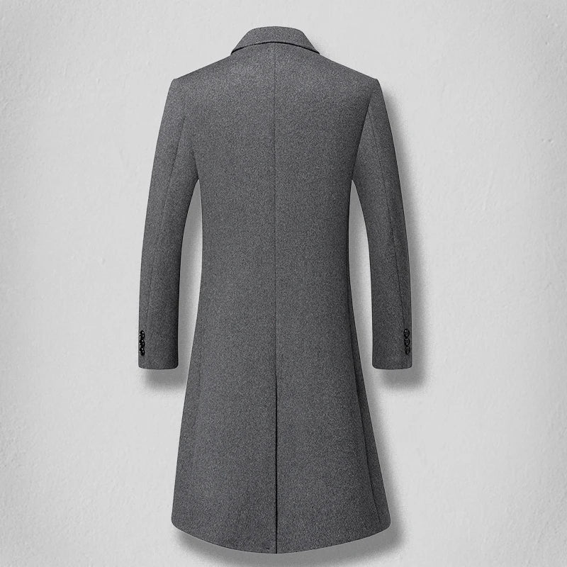 High-end fashionable stylish solid color versatile long woolen coat