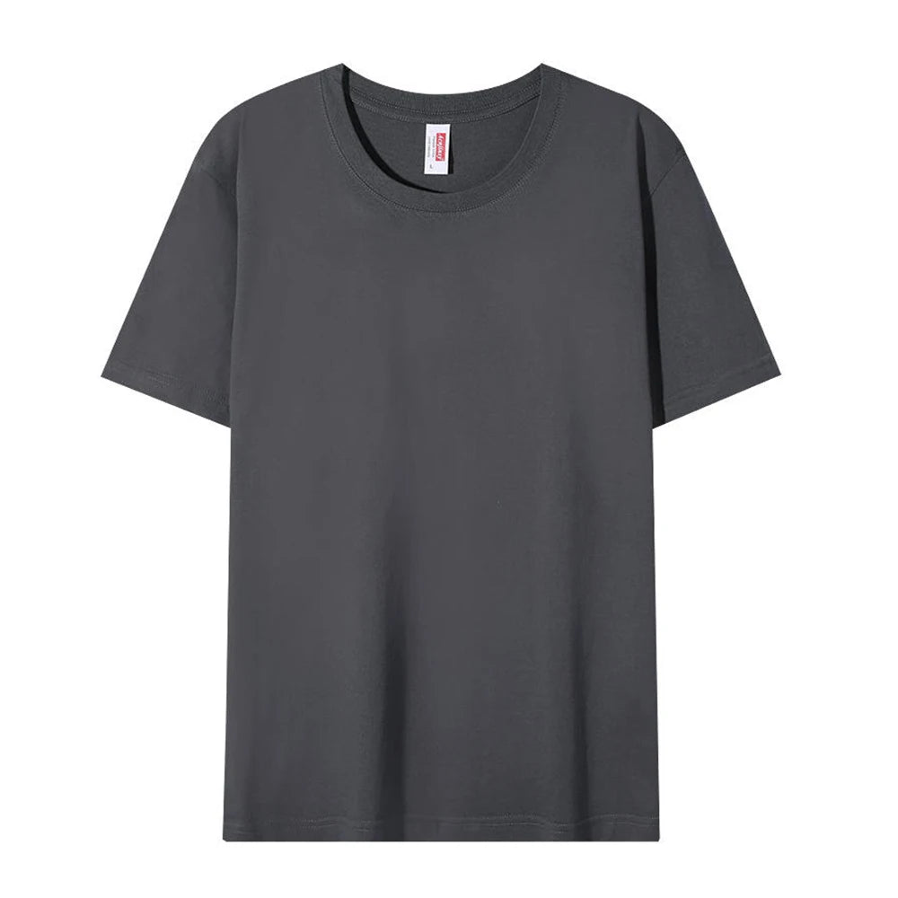 Plain Round Neck Cotton T-shirt Unisex