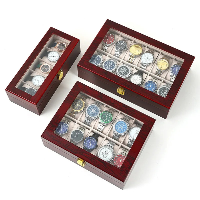 Watch Boxes 2/3/5/6/10/12 Grids Luxury Wooden Watch Organizers Wood Holder Boxes for Men Women Watches Jewelry Display