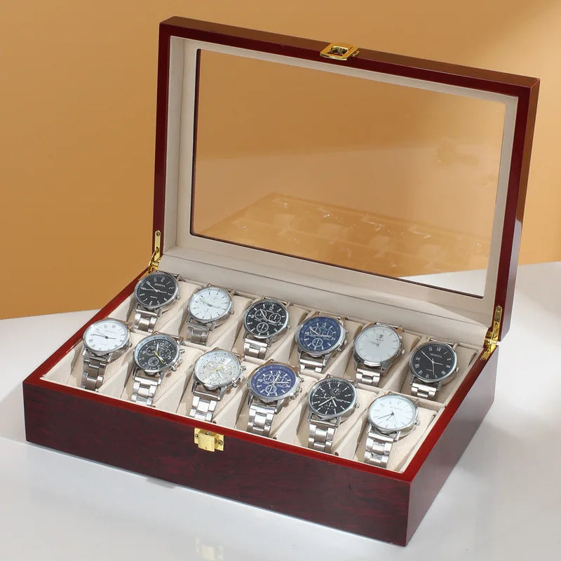 Watch Boxes 2/3/5/6/10/12 Grids Luxury Wooden Watch Organizers Wood Holder Boxes for Men Women Watches Jewelry Display