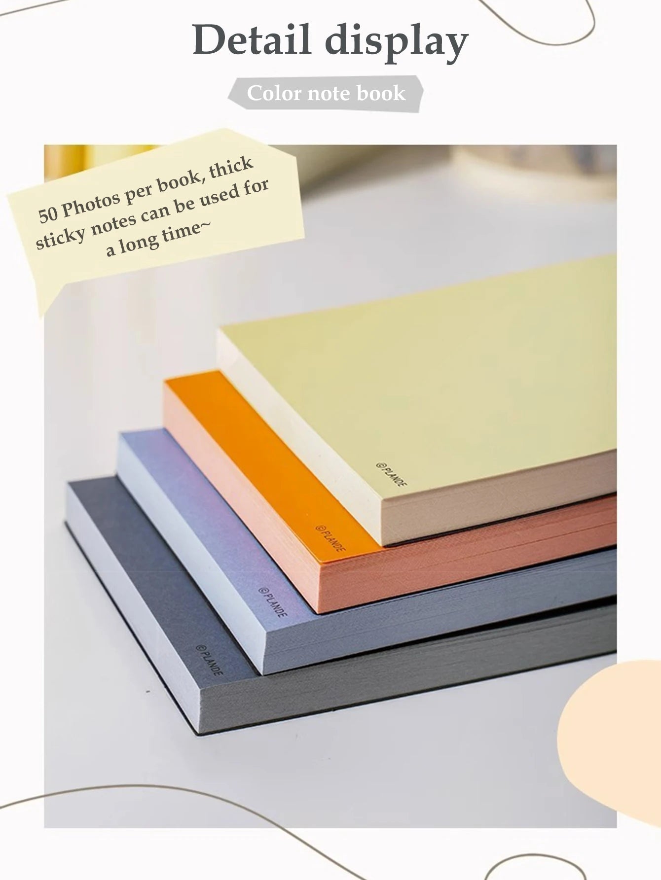 75 Sheets of Plande Note Book Can Be Torn Student Study Memo Hand Account Non-adhesive Notepad Blank Note Book Pocket Stationery