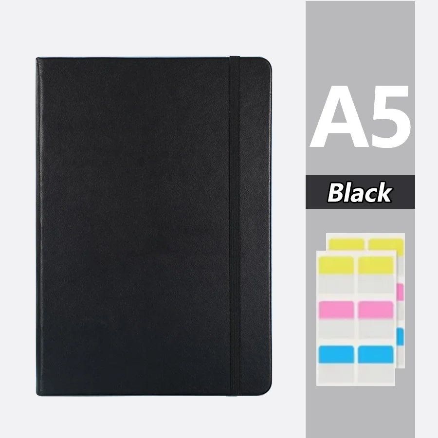 A5 Business with PU Notebook, Student Notebook, 200 Pages, Handcrafted Bookbook, Handcrafted Bookbook, Comes with Memo Paper