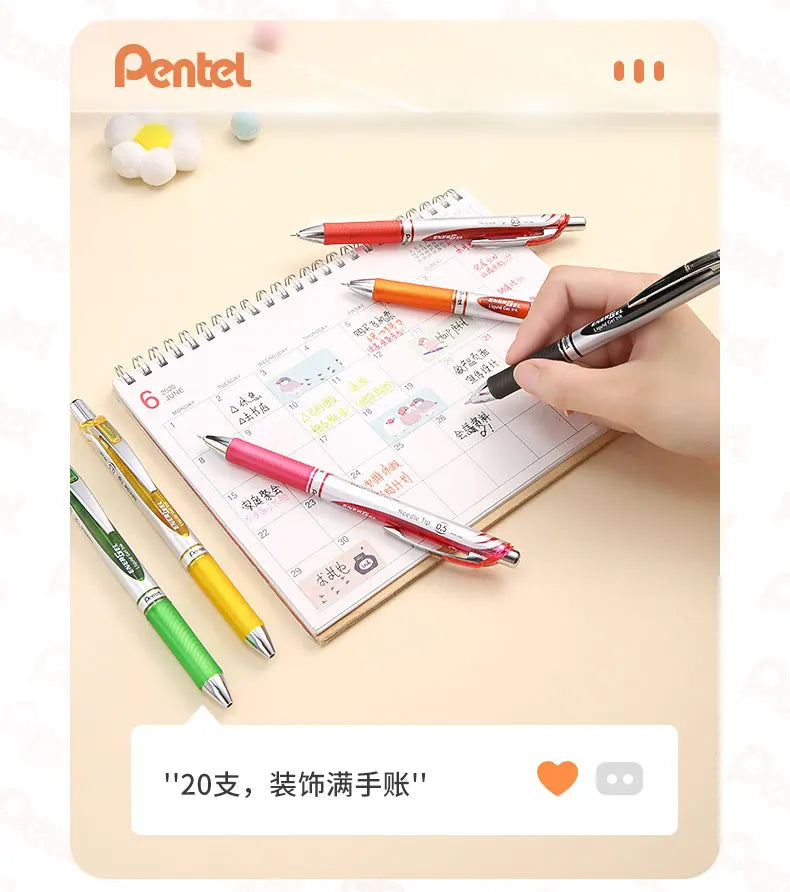 Pentel BLN75 Gel Pen Smooth And Quick-drying Press Water Pen For Students With 0.5mm Japanese Stationery
