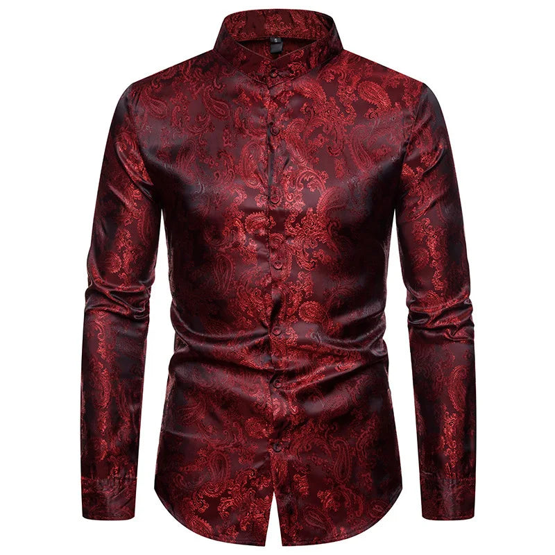 Floral Long Sleeve Dress Shirts