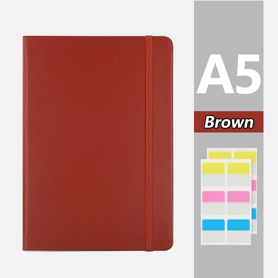 A5 Business with PU Notebook, Student Notebook, 200 Pages, Handcrafted Bookbook, Handcrafted Bookbook, Comes with Memo Paper