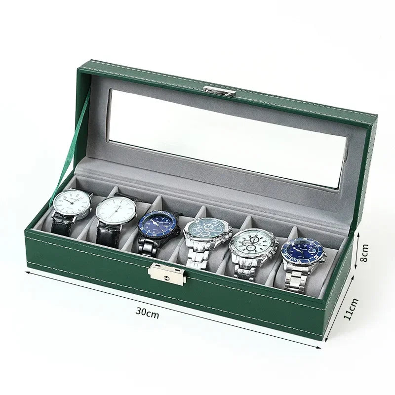 Watch Boxes 2/3/4/5/6/8/10/12 Girds Cases Storage Boxes Watch Organizer Case PU Leather Watch Display Jewelry Box For Best Gifts