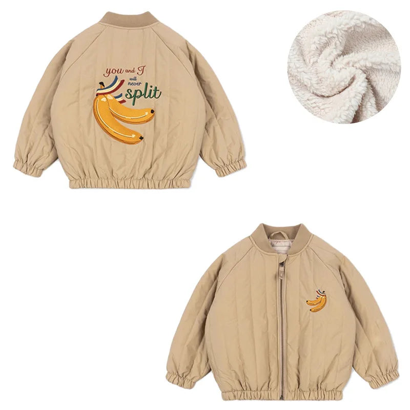 Children's coats embroidered sequined thickened wool jacket