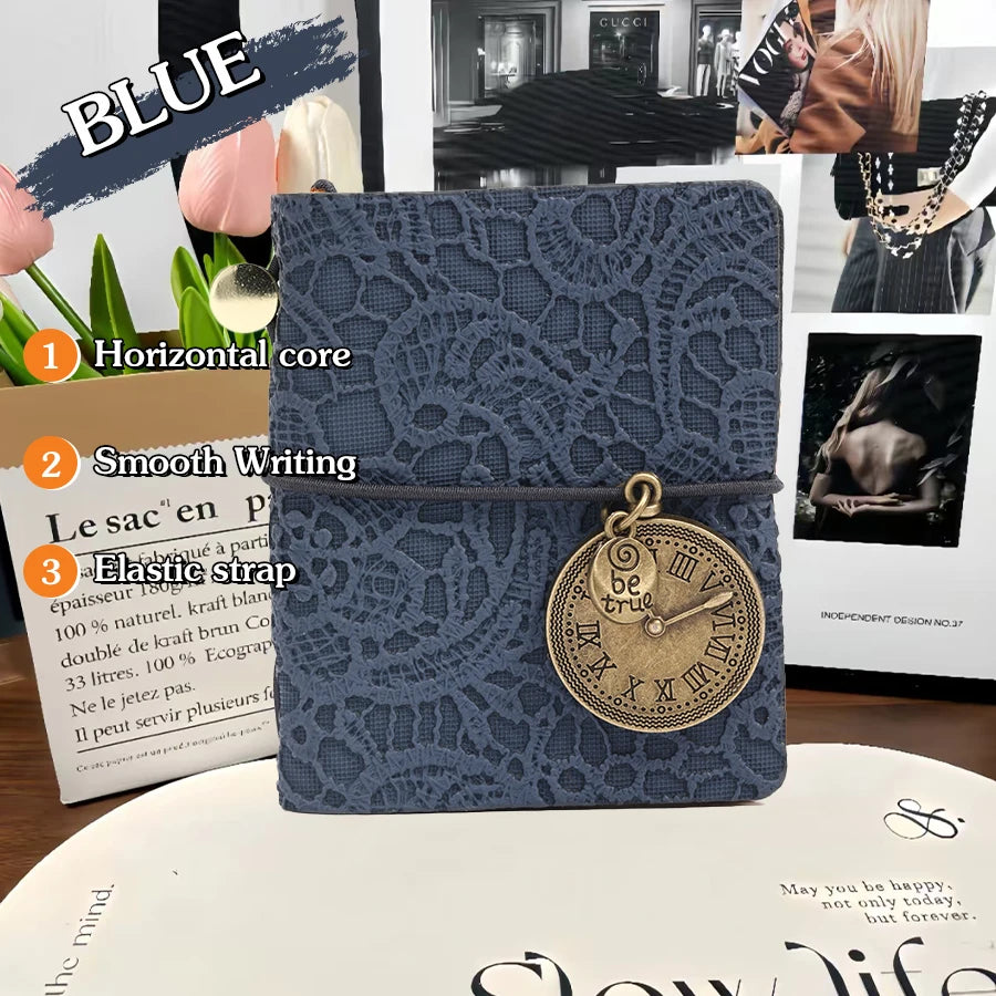 Mini notebook Traveler's manual Retro Leather style book Applicable to hang Decoration Diary book notepad 120 page