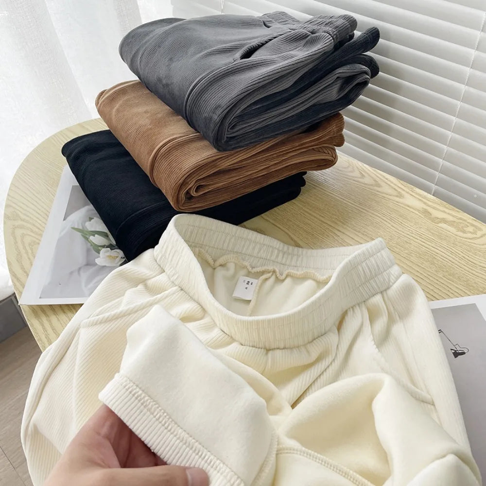 Wide-leg High Waist Draping Trousers