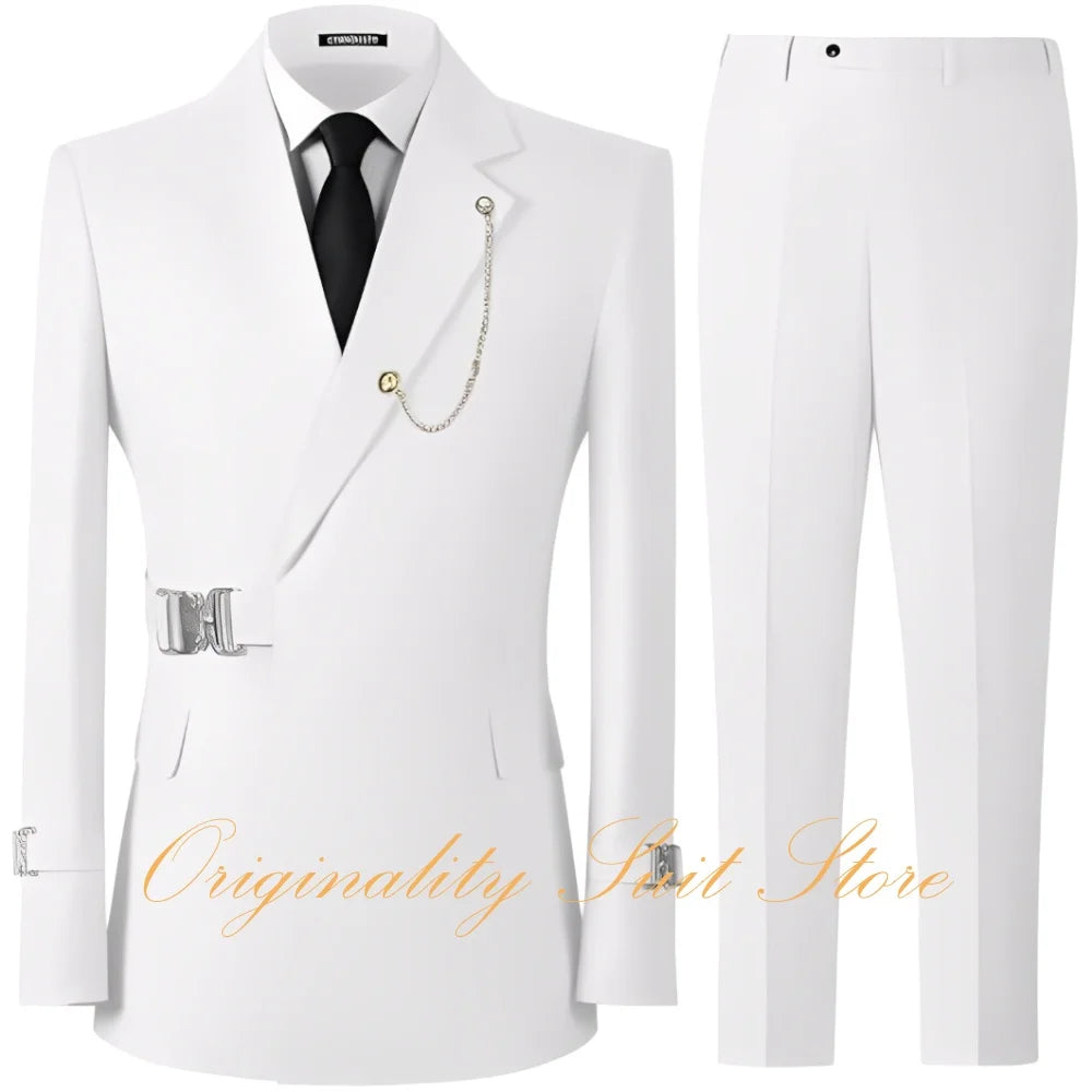 Formal Men's Suits 2 Piece Slim Fit Blazer Pants Suits for Men Wedding Tuxedo Casual Business Men Suit Set