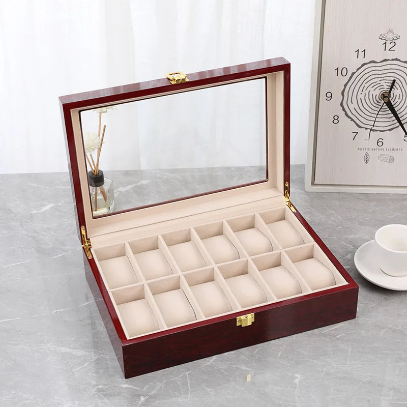 Watch Boxes 2/3/5/6/10/12 Grids Luxury Wooden Watch Organizers Wood Holder Boxes for Men Women Watches Jewelry Display