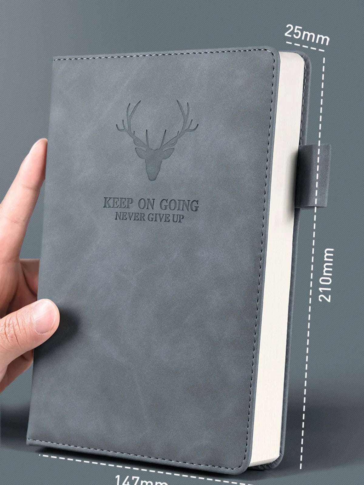 A5 Notebook Student Planning Efficiency Book Business Office Work Conference Notepad 360 Pages 100GSM Font Leather Cover