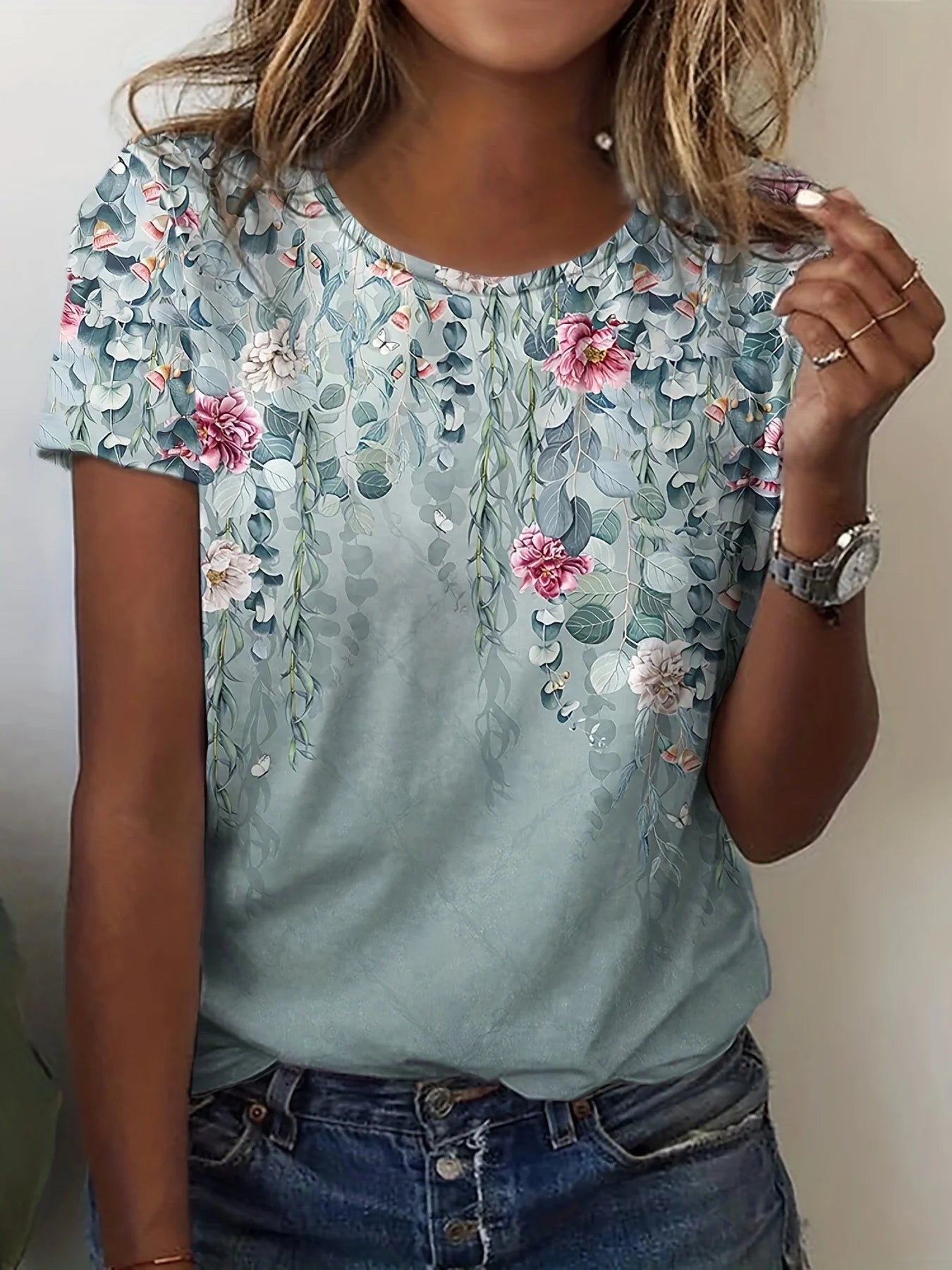 Temperament short-sleeved loose t-shirt