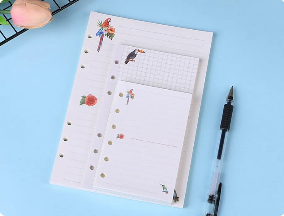 A5A6A7 45 Sheets Kawaii Loose Leaf Notebook Paper Refill Spiral Binder Index Inner PagesGrid Line Point Planner Sketchbook