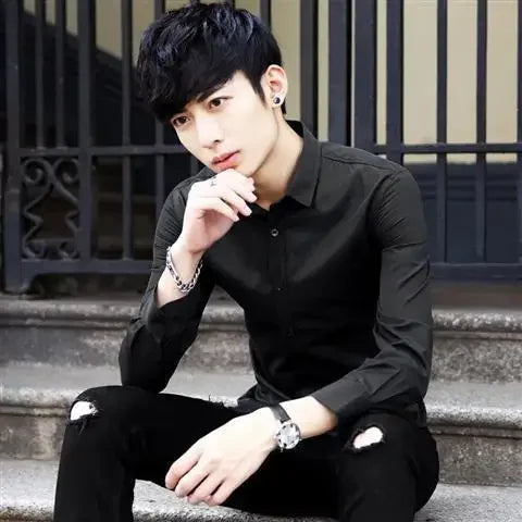 Plain Formal Dress shirt Slim Fit Regular