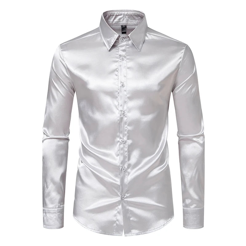 Silk Smooth Satin Tuxedo Shirt