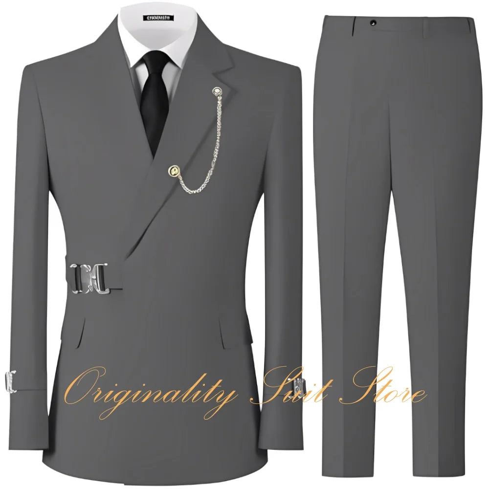 Formal Men's Suits 2 Piece Slim Fit Blazer Pants Suits for Men Wedding Tuxedo Casual Business Men Suit Set