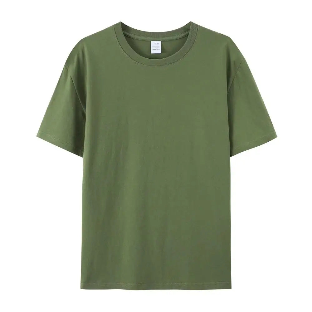 Plain Cotton Short Sleeve Unisex Crew Neck T-shirts