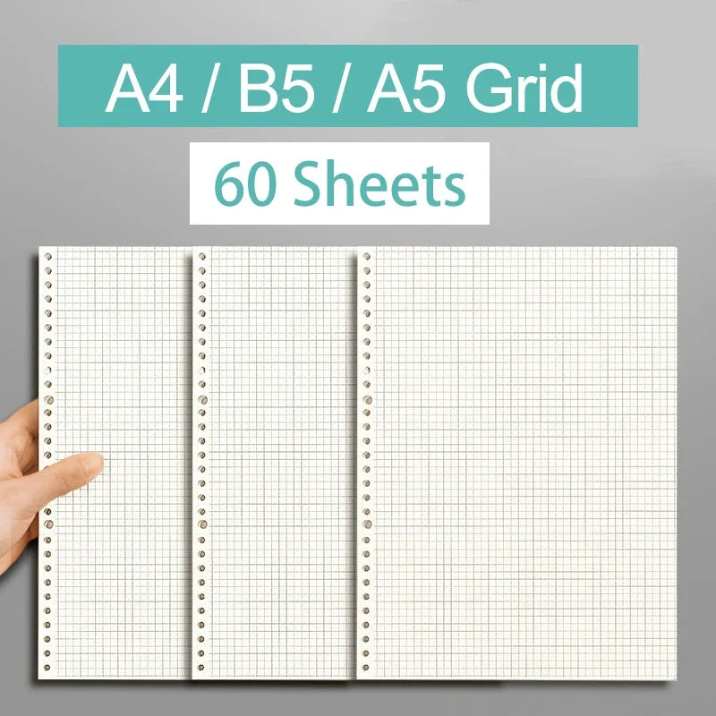 A5/B5/A4 Transparent Loose Leaf Binder Notebook Diary Inner Core Cover Note Book Journal Planner Office Stationery Supplies