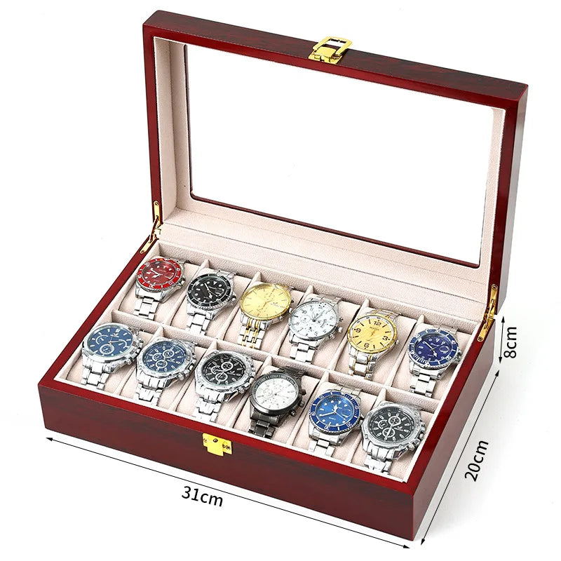 Watch Boxes 2/3/5/6/10/12 Grids Luxury Wooden Watch Organizers Wood Holder Boxes for Men Women Watches Jewelry Display