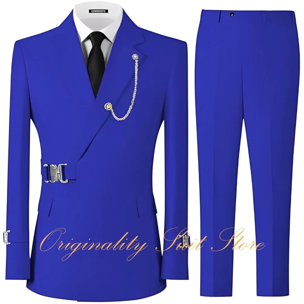 Formal Men's Suits 2 Piece Slim Fit Blazer Pants Suits for Men Wedding Tuxedo Casual Business Men Suit Set