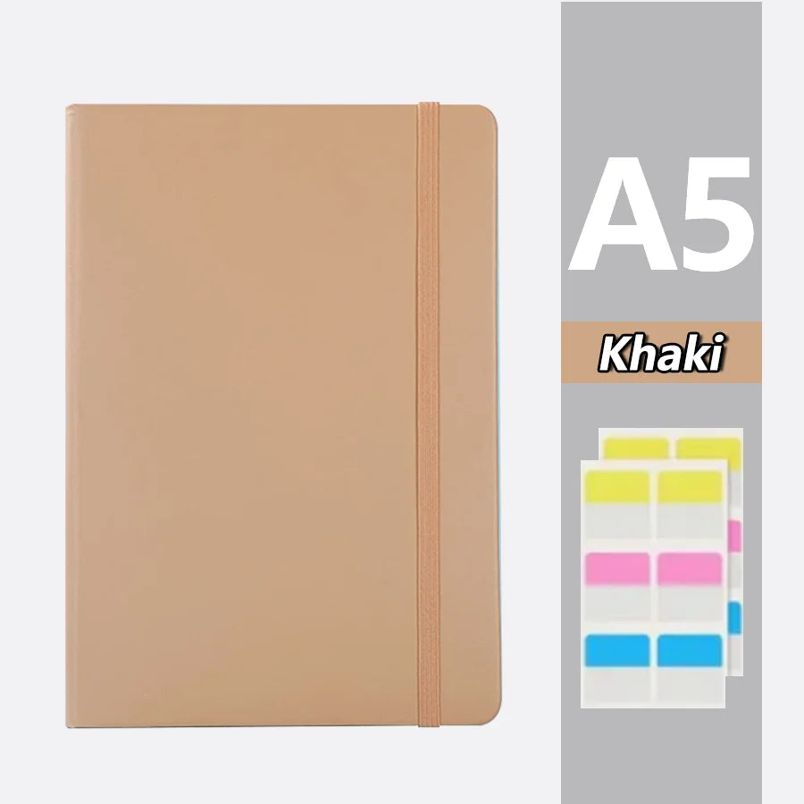 A5 Business with PU Notebook, Student Notebook, 200 Pages, Handcrafted Bookbook, Handcrafted Bookbook, Comes with Memo Paper