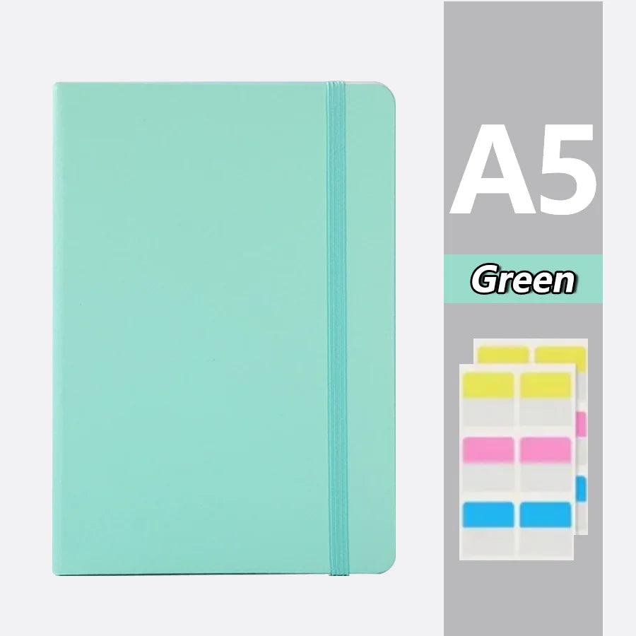 A5 Business with PU Notebook, Student Notebook, 200 Pages, Handcrafted Bookbook, Handcrafted Bookbook, Comes with Memo Paper