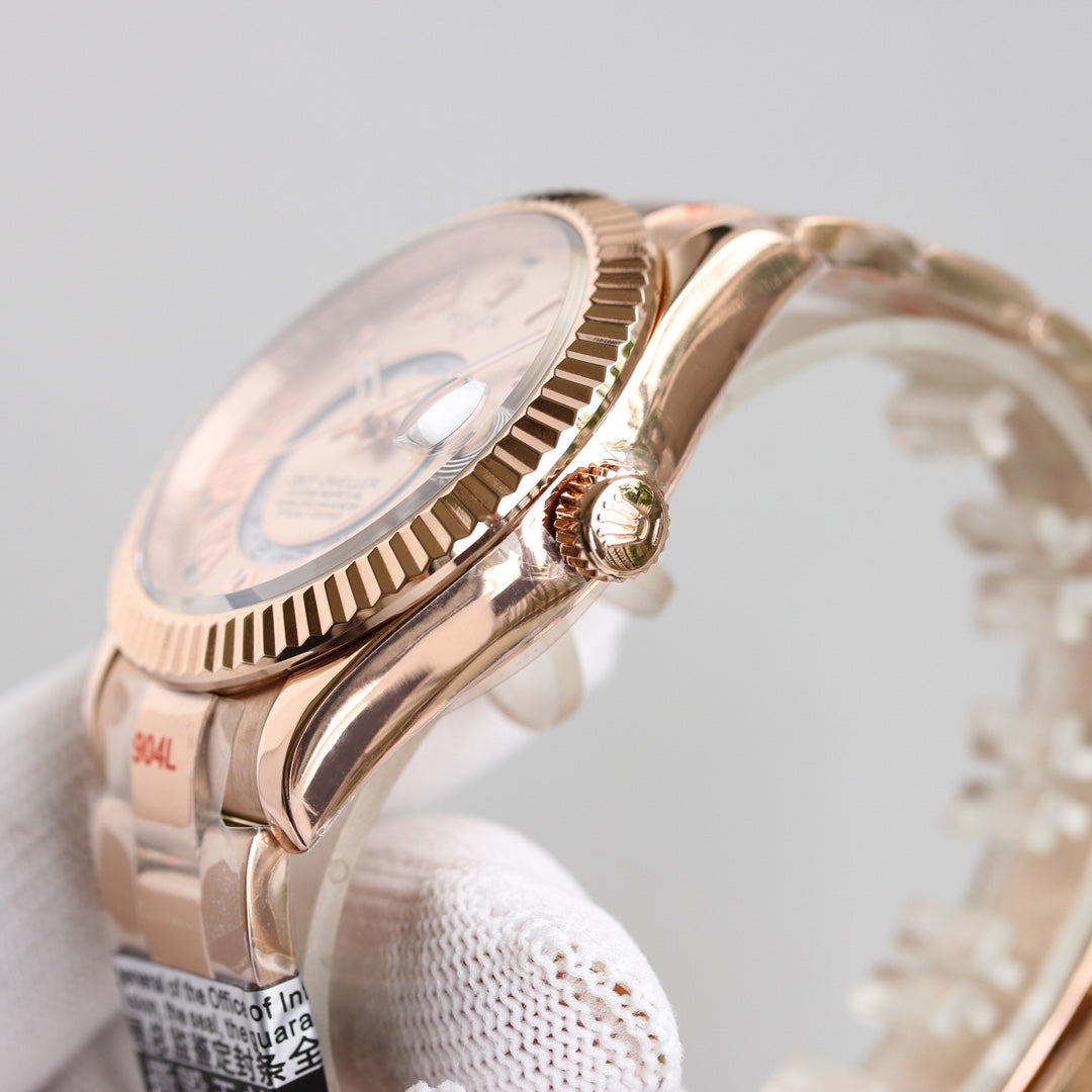 Rose Gold Dial Rolex Sky-Dweller Replica