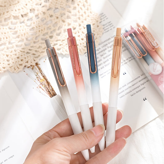 4pcs Black Ink Ballpoint Pen Set - Premium ST Nib for Smooth Writing, Exam-Approved & Student-Friendly, Ideal for Office & Stationery Needs