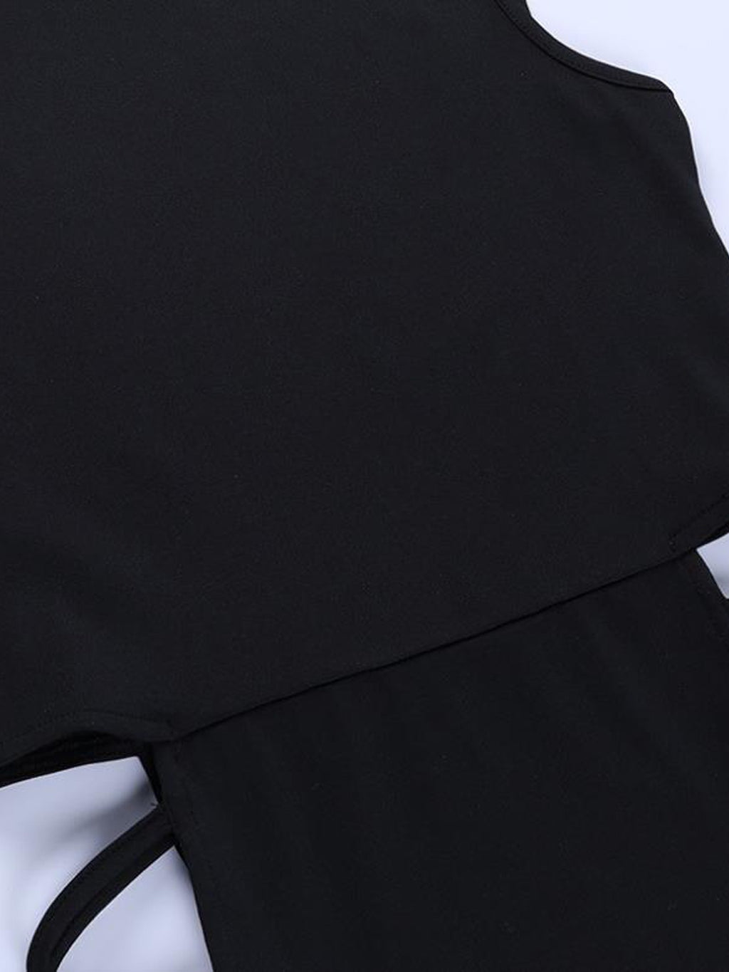 Solid Sleeveless Hollow Out Sexy Dress, High Split High Neck Dress, Women's Clothing